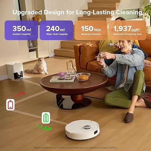 Miniatura 9 de roborock Robot aspirador y trapeador Q10 S5+, succión de 10,000 Pa, mejorado desde Q8 max+, 70 días de autovaciado, evita obstáculos, trapeador