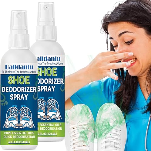 Spray desodorante para zapatos, paquete de 2 unidades de spray refrescante natural para hombres y mujeres, eliminación de olores de zapatos extra