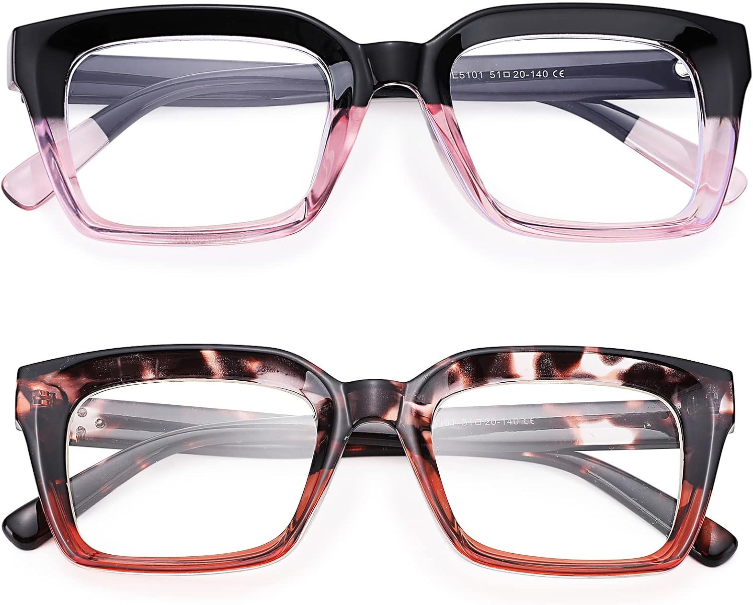 Miniatura 2 de Braylenz Marco de anteojos cuadrados clásicos de moda para mujer, lente transparente para lentes sin receta..