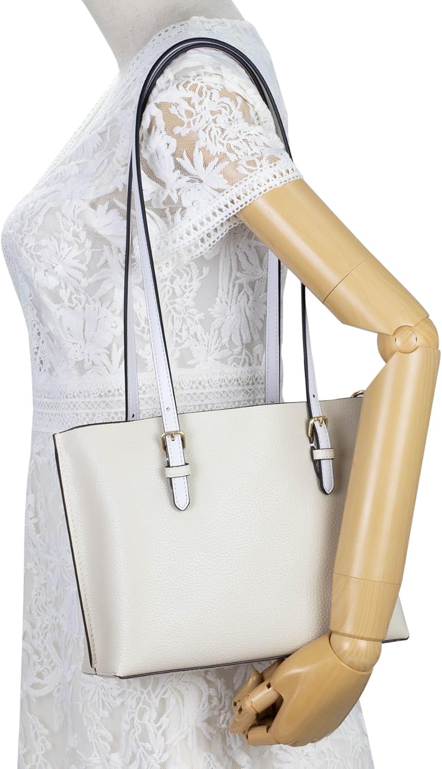 ALLZEDREAM Microfiber Leather Purse Strap Replacement Tote Bag Handbag Shoulder Handles 2 Pcs, White, 1.2cm