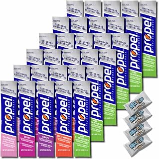Propel Powder Packets Variety Pack – 5 Top Flavors - 30 Sugar Free Electrolytes Powder Packets Hydration Pack + 4 MIMM Mints | Bundled by Mix It Up Munchies | Healthy Gift Box