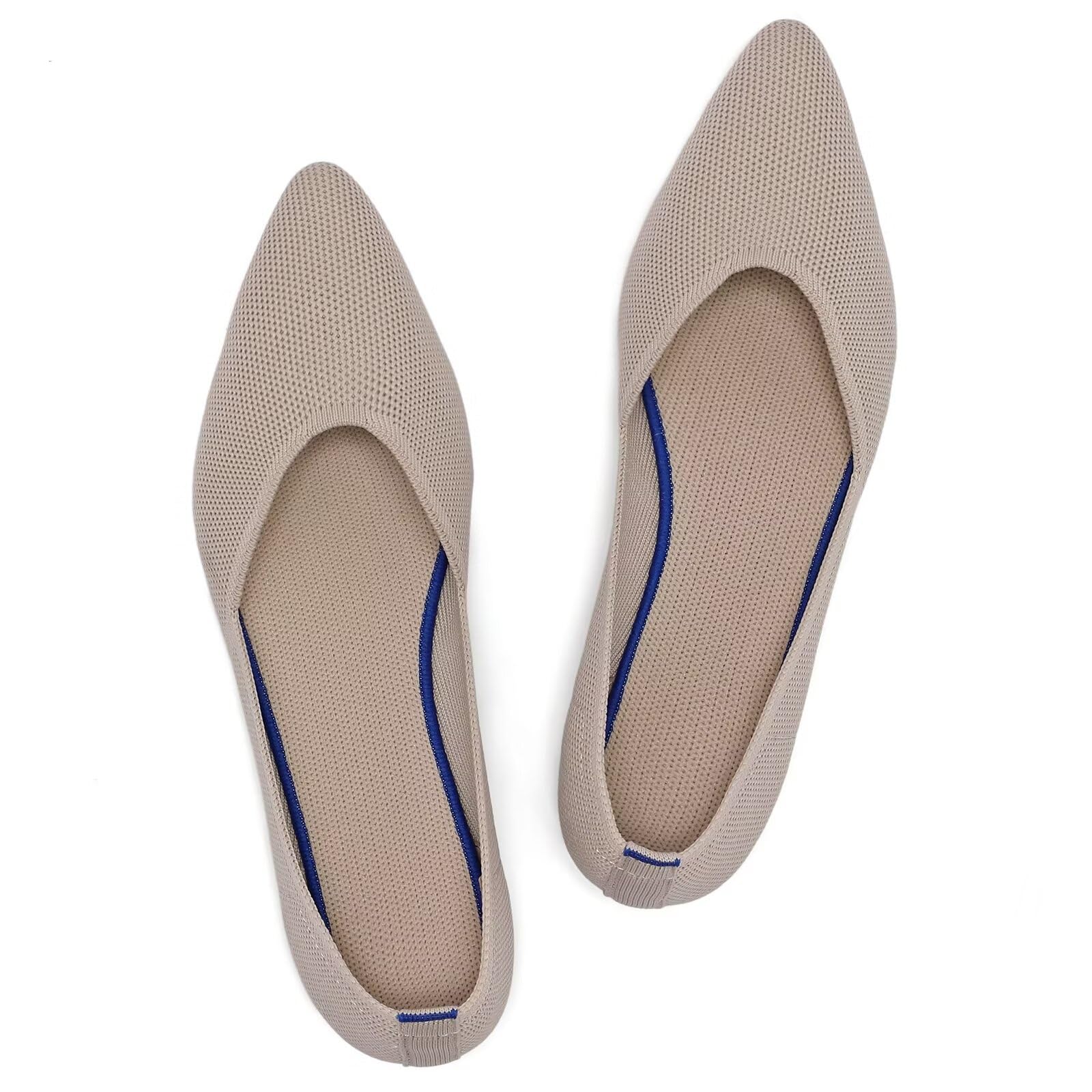 Frank Mully Flache Damenschuhe, Klassische Flache Schuhe mit spitzer Zehenpartie, gestrickte Abendschuhe, weiche Flache Schuhe für Damen, bequem und elegant