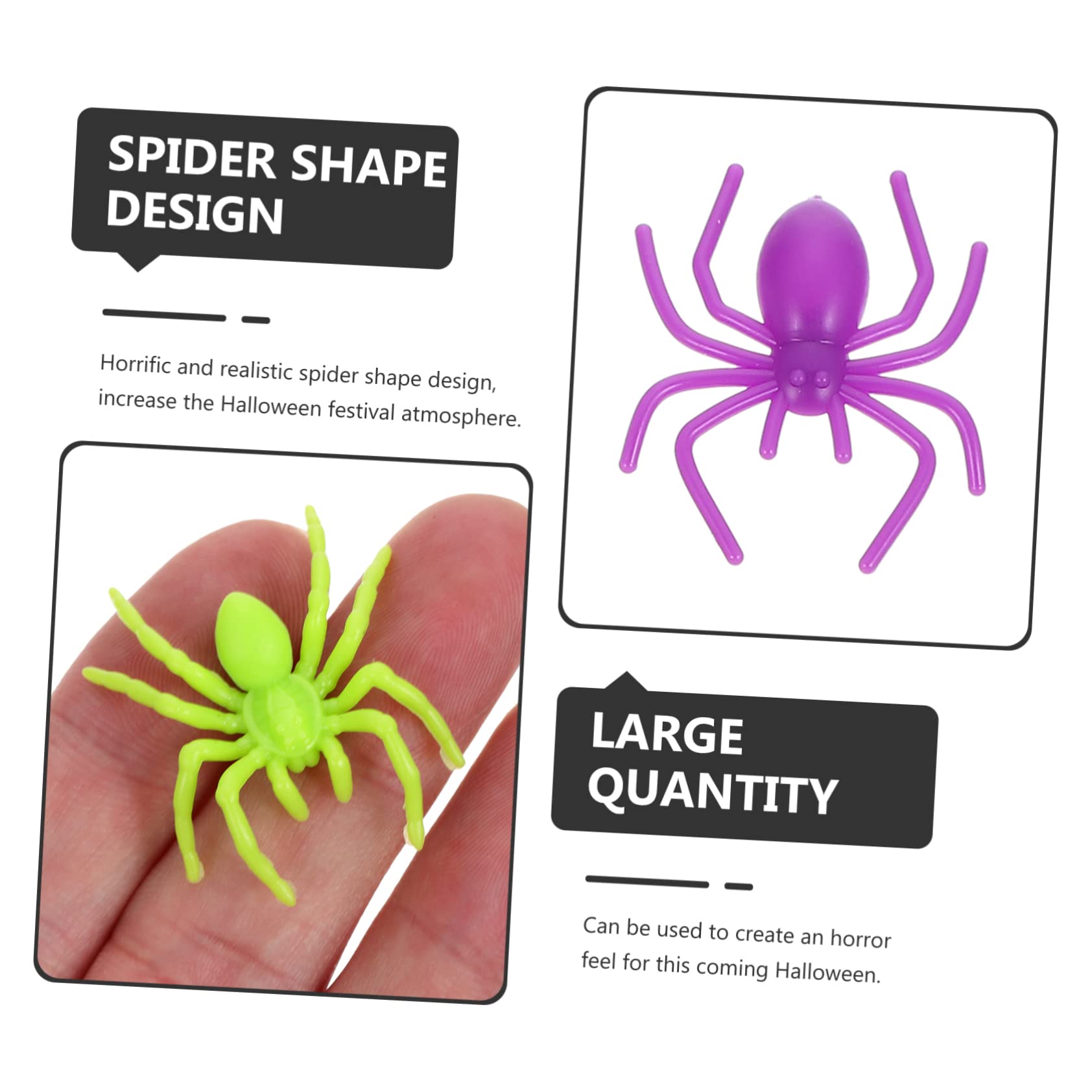 VICASKY 800pezzi Spiders Realistici per Decorazioni Halloween Giocattoli per Scherzi e Ragnatele e Accessori per Party Halloween