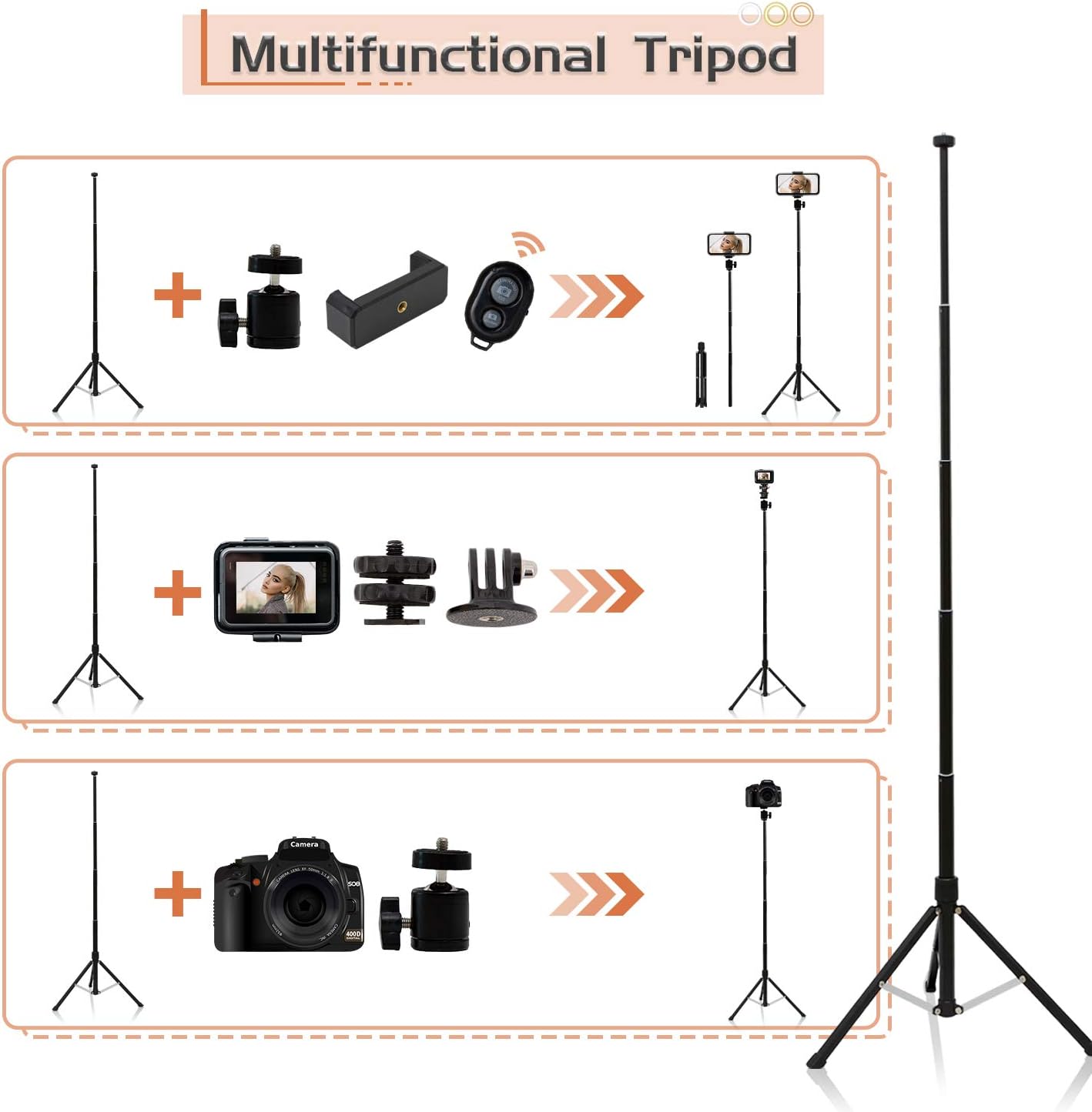 ❤ Crazy Deals 12 LED Ring Light with Tripod Stand & Phone Holder, Dimmable Circle Light with Bluetooth Selfie Stick, 3 Light Modes & 10 Brightness Levels, for Photography, Makeup, Live Streaming