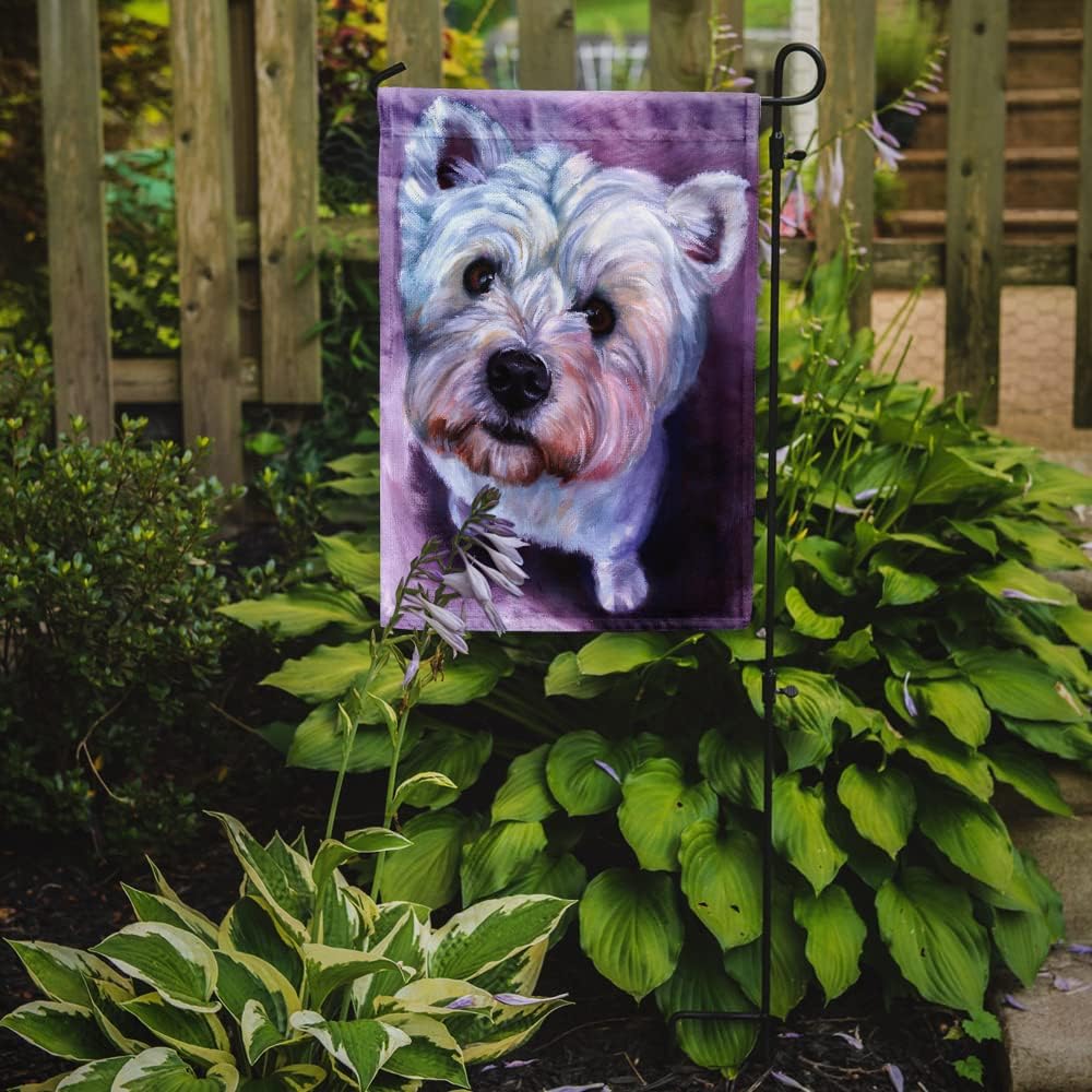 Caroline's Treasures 7400GF Whatsup Westie Garden Flag Mailbox Flag Decorative Yard Flag Banner Outside Patio Artwork Yard Flower Beds, Garden Size, Multicolor