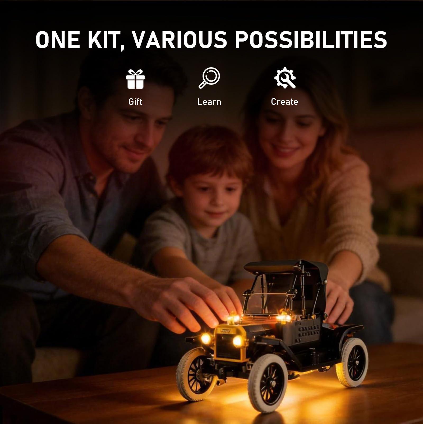 BRIKSMAX Zestaw oświetlenia 2.0 kompatybilny z zestawami klocków Lego Icons Ford Model T 11376 – oryginalne zestawy oświetlenia LED (tylko akcesoria) do ekspozycji, prezentów i kolekcjonerów