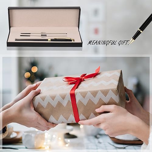 Miniatura 7 de Grabado gratis bolígrafo personalizado, bolígrafo, bolígrafos recargables, bolígrafo de repuesto mediano retráctil, tinta negra, caja de regalo