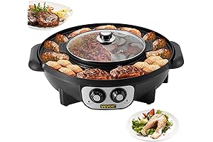VEVOR Electric 2 in 1 Hot Pot and Grill Combo