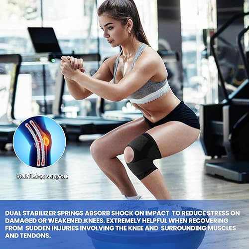 Miniatura 3 de Galvaran Rodillera para mujeres y hombres con estabilizadores laterales mejorados para desgarro de menisco, ACL, MCL, artritis MCL, alivio del dolor