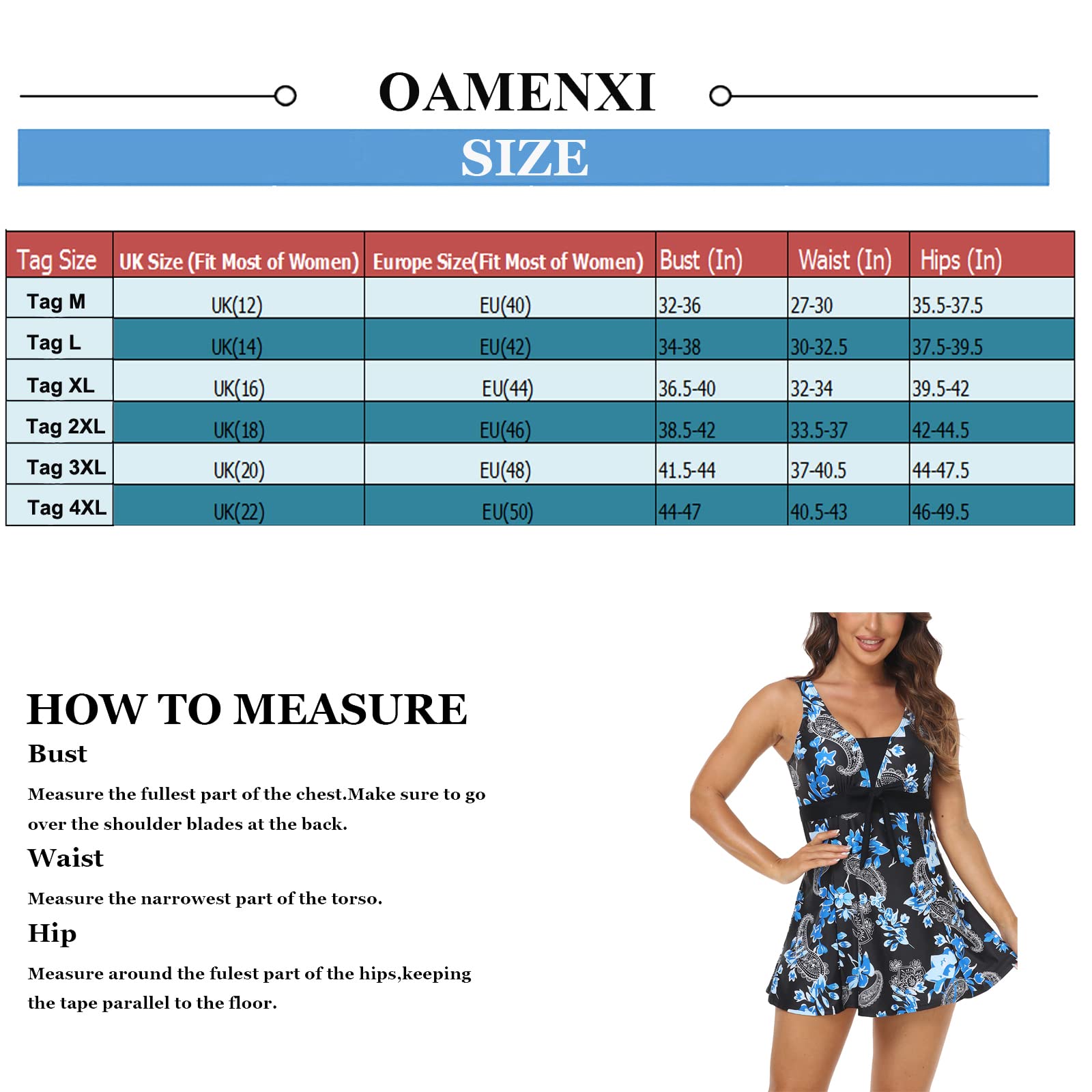 OAMEXNI Maillot de Bain Une Pièce Femme Push up Rembourré Fleur Imprimé avec Jupette Tankinis Grande Taille Beachwear Bikini Robe de Plage