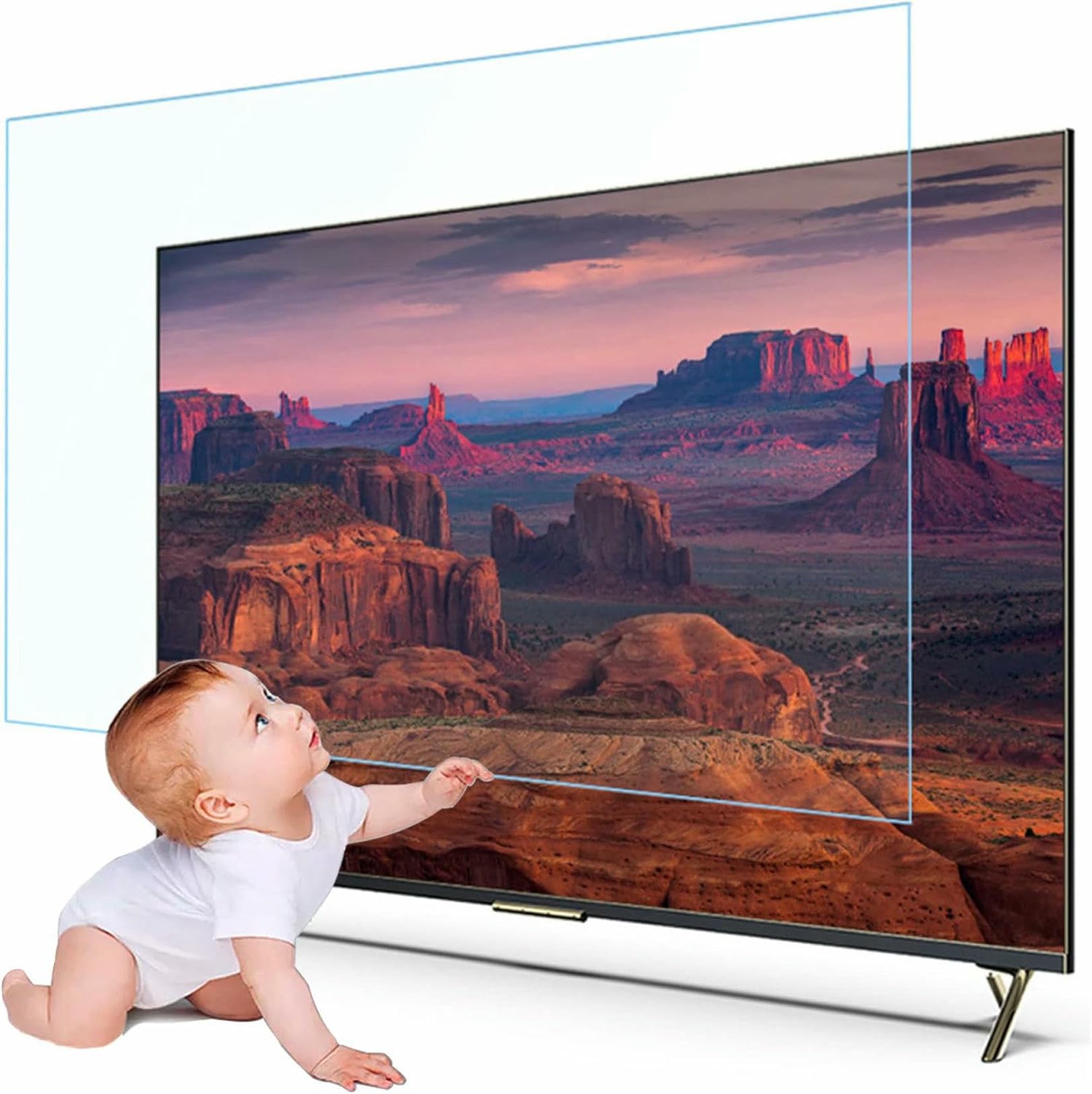32–75 Zoll Matte, Blendfreie TV-Folie – TV-Displayschutzfolie Filtert Blendschutz, Blendfrei, Kratzfest, Keine Blasen –