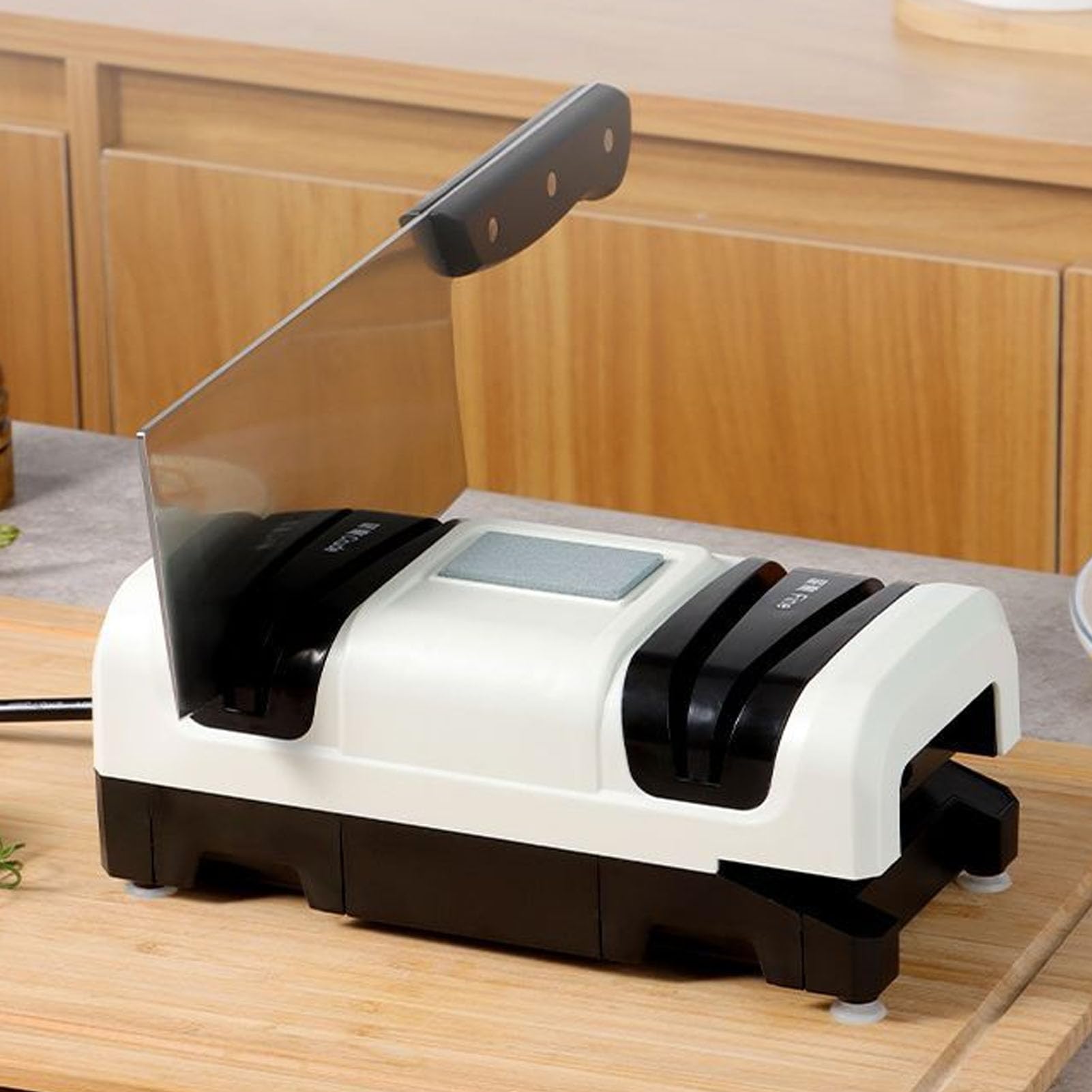 Fdit Afilador de Cuchillos Eléctrico, Dispositivo de Pulido y Afilado Rápido Multifunción, Afilador de Cocina con Colector de Polvo para Cocina doméstica.