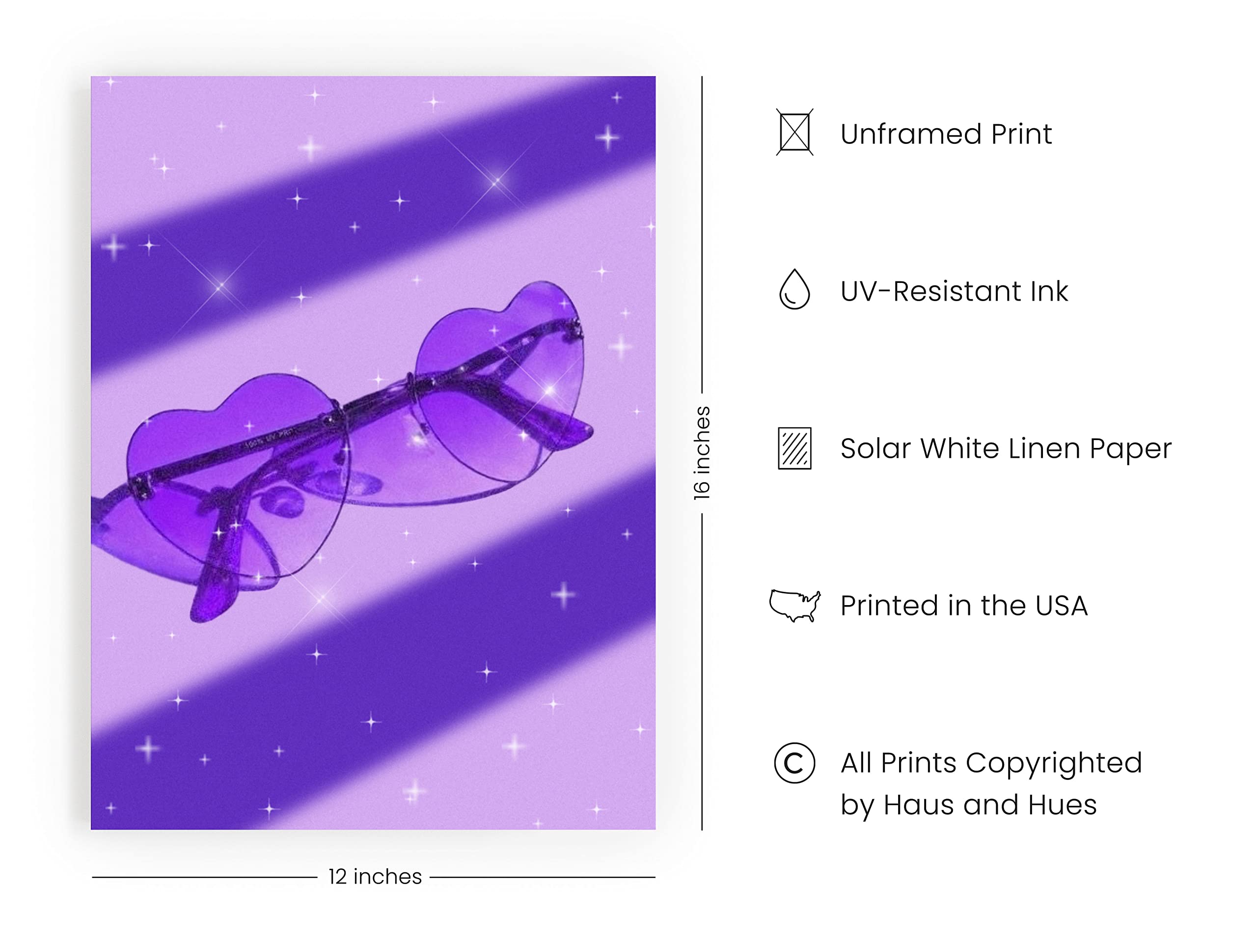 Amazon.com: HAUS AND HUES Sunglass Art - Purple Aesthetic Room