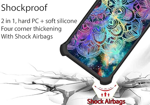 Miniatura 2 de AT&T Vista 2023 - Funda para teléfono compatible con ATT Vista WTATTRW2 PC duro + silicona suave soporte de anillo luz reflectante colorida IMDH-HTT