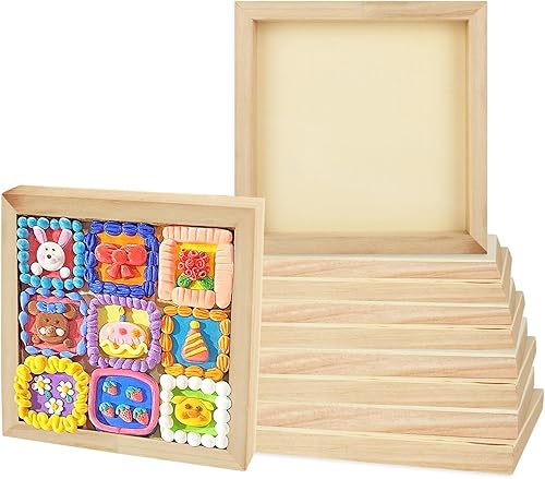 SHUESS Paquete de 10 paneles de madera de 8 x 8 pulgadas, paneles de lona de madera sin terminar, paneles de madera acunados para pintura, dibujo y