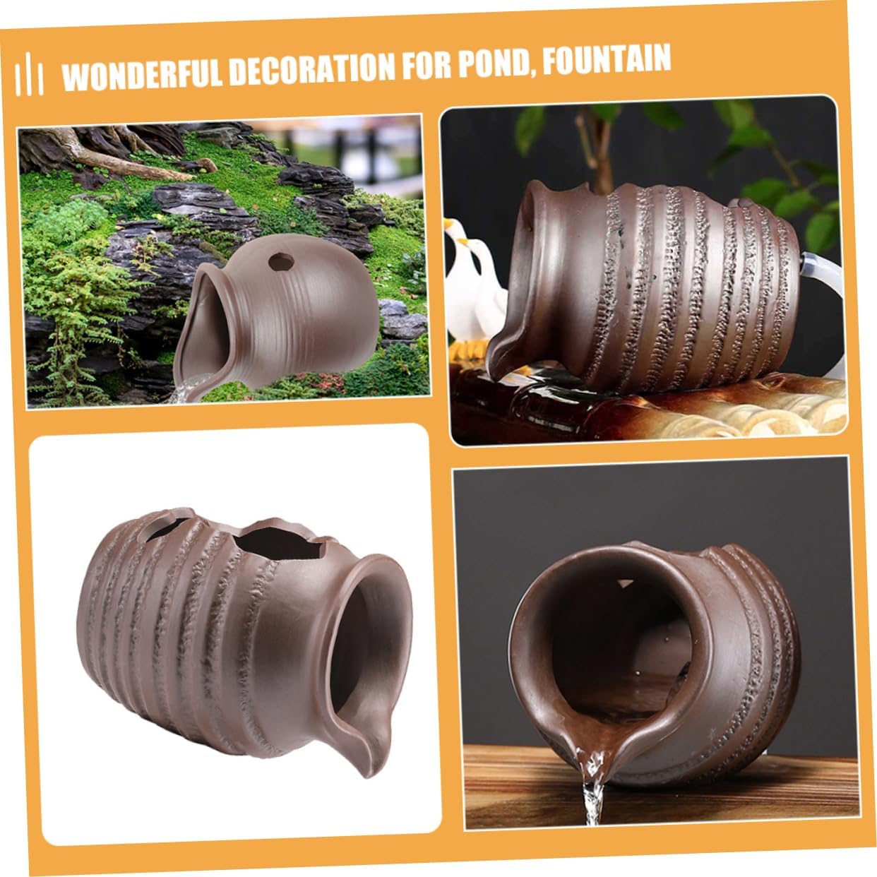 Water Jar Decoration Fountain Spitter Ceramic Pot Shape Spitter Garden Ceramic Pot Statue