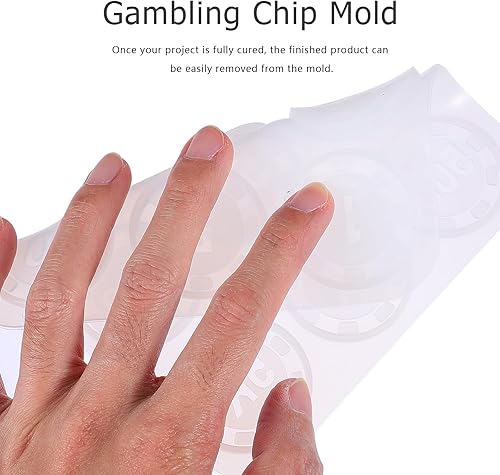 Miniatura 5 de Molde de resina de viruta de póquer de silicona para chips de juego de silicona, molde de caramelo de chocolate