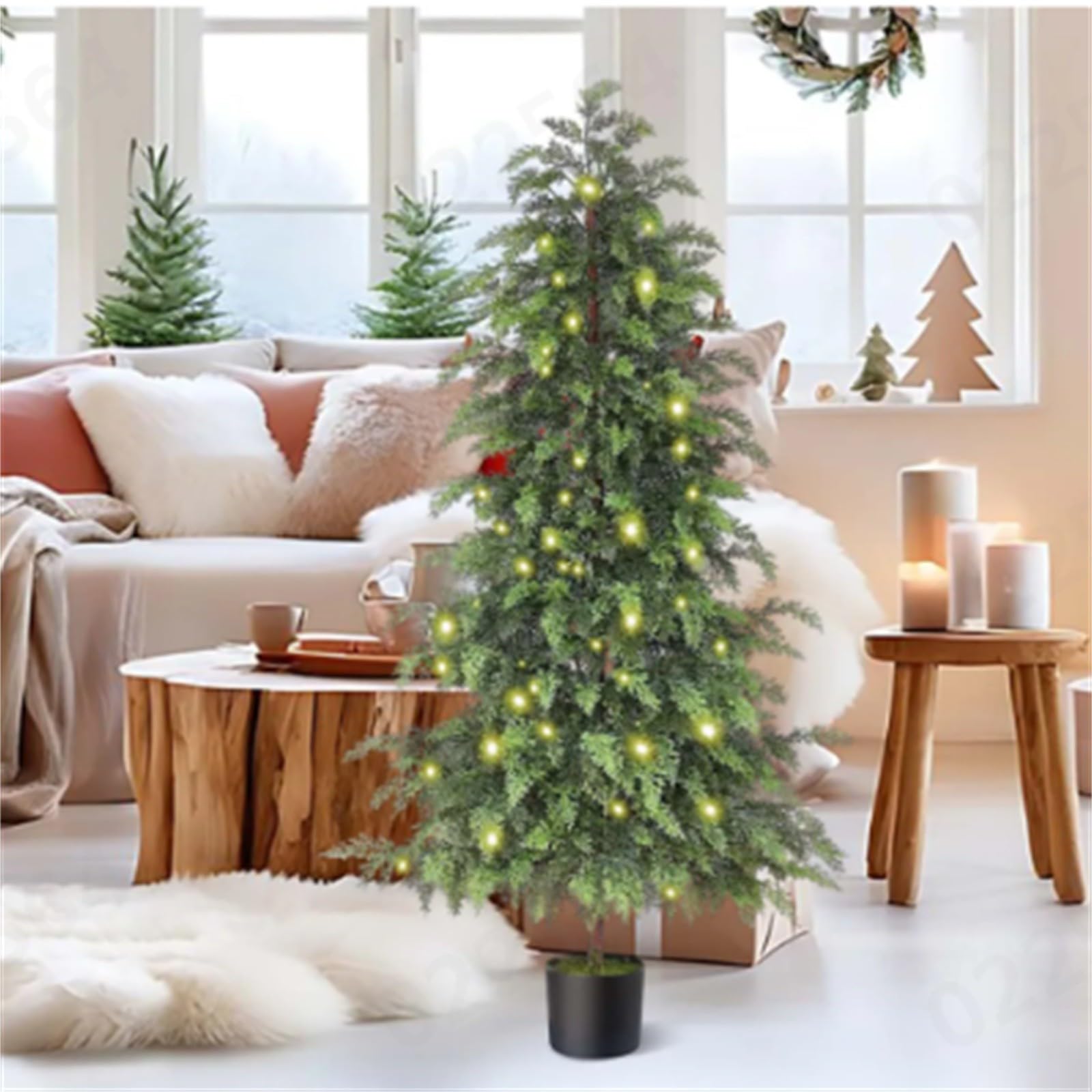Generisch 2026 Plante en pot lumineuse de 90 cm pour intérieur et extérieur, pour véranda, vert, 90 cm