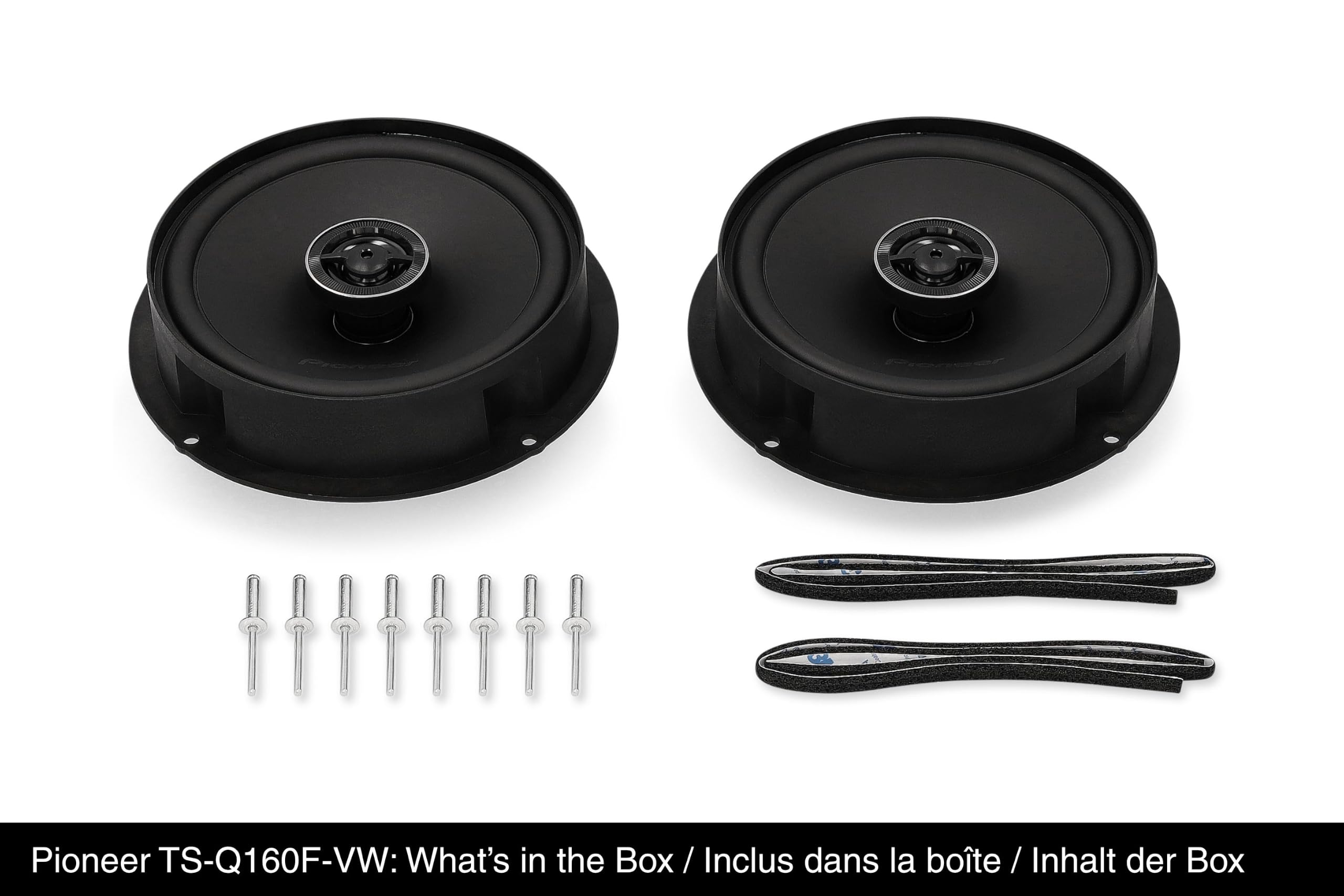 Pioneer TS-Q160F-VW 16,5 cm (6,5") Altavoz coaxial de 2 vías para VW, Audi, Seat & Skoda (350 W máx., 50 W RMS), Plug & Play