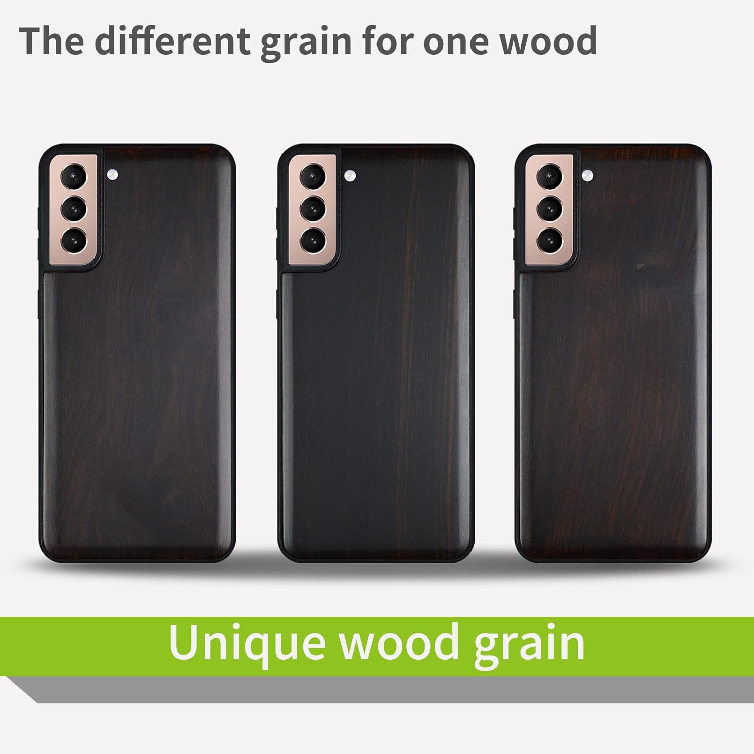 Carveit Wood Case for Galaxy S21 Case 2021 [Hard Real Wood & Soft Black TPU] Shockproof Hybrid Protective Unique Wooden Cover Compatible with Samsung Galaxy S21 5G (Blackwood)