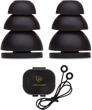 Pro Ears Audiomorphic Earplugs, Shooting Ear Protection, Noise Canceling Earbuds, Hearing Protection, Carrying Case Included, Black Large