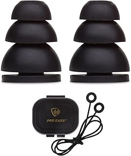 Pro Ears Audiomorphic Earplugs, Shooting Ear Protection, Noise Canceling Earbuds, Hearing Protection, Carrying Case Included, Black (Small)