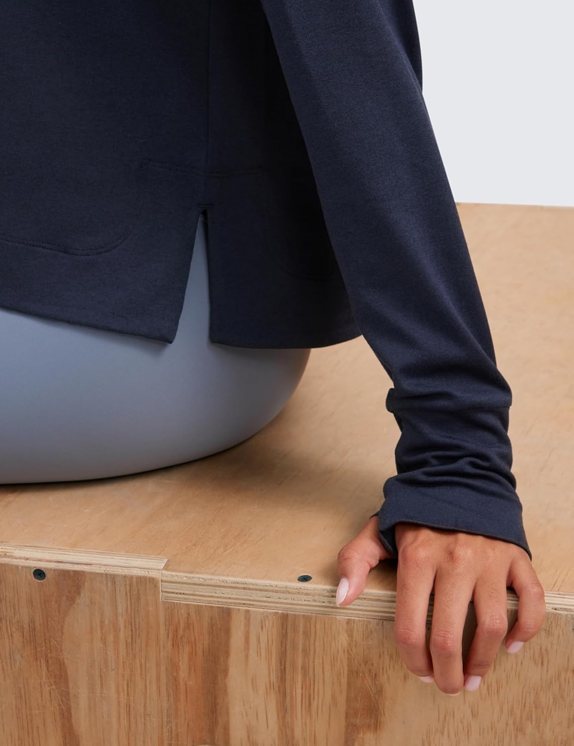 CRZ YOGA Cloud Jersey Pullover Hoodies for Women Long Sleeve Hooded Workout Sweat Shirts Casual Yoga Tops with Thumb Holes - Image 4