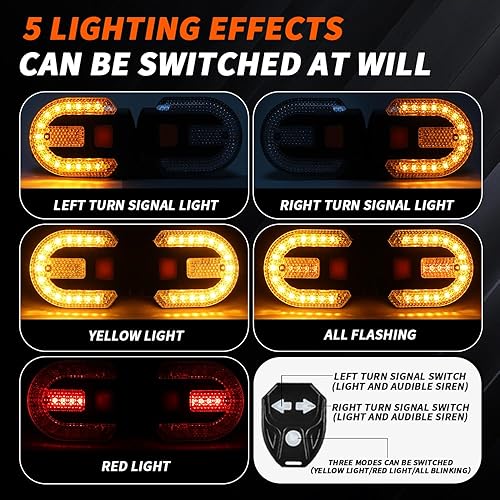 Miniatura 2 de 4 señales de giro para bicicletas con alarma, control remoto de carga USB, luz trasera de bicicleta integrada, 5 modos, impermeable, estroboscópica,