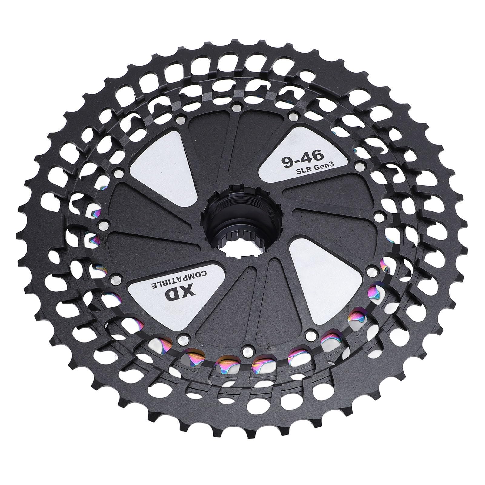 Chrees Aleación de aluminio CNC Hollow Bike Casete, XD FreeHub, fácil instalación para cassettes de bicicleta volante con cambio rápido de marcha (negro colorido)