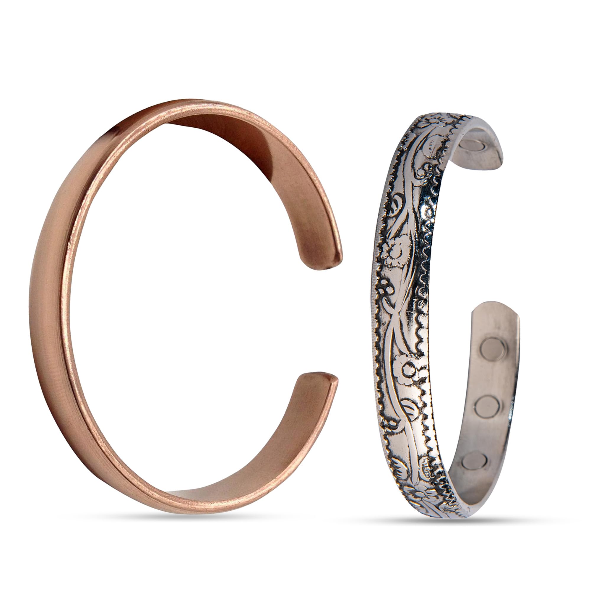 Wonder Care 100% Pure Copper Bracelet for Men & Women | Solid Cuff Adjustable Size | Traditional Rakhi for Brother & Bhaiya-Bhabhi Rakhi Set | Stylish Copper Jewelry & Gift for Good Health