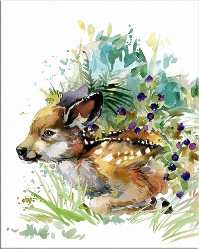 Miniatura 8 de 7Dots Art. Lindos animales de bebé. Impresión de acuarela, póster de 7.9 x 9.8in en papel de acuarela grueso, para habitación de los niños,