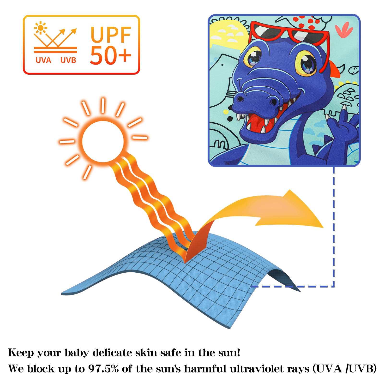 1-7 Años Traje de Baño Bebe Niño Niña Manga Larga UV Ropa de Baño con Gorro Protección Solares