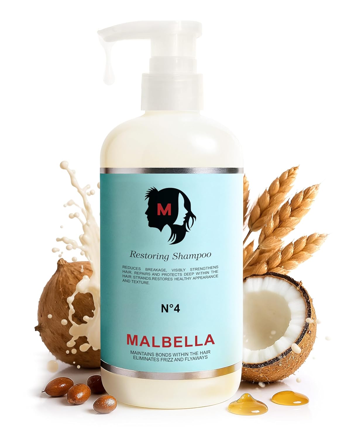 Professional Hair Shampoo - Salon Shampoos - Made with Hydrolyzed Wheat Protein, Coconut Oil and Argania Spinosa Kernel Oil - Everyday Shampoo - Softening - Sulfate Free