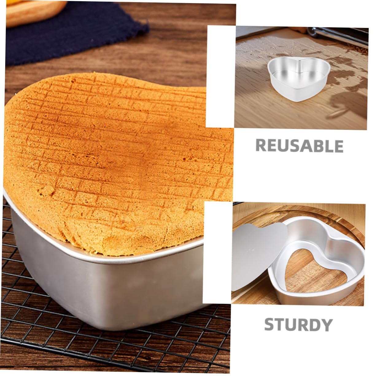 2pezzi Teglia Cuore Per Torte in Alluminio Da Stampo Torta Con Fondo Rimovibile Teglia Per Dolci Da Forno Per Torte e Brownies Forma Di Cuore