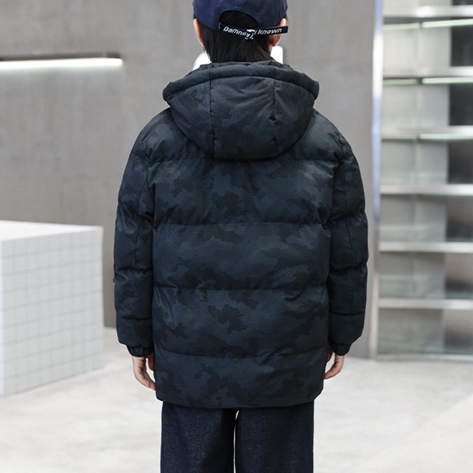 Manteau Garçon avec Capuche Coupe-vent et Imperméable Veste Enfant Chaud Parka Epais Hiver Blouson à Mode