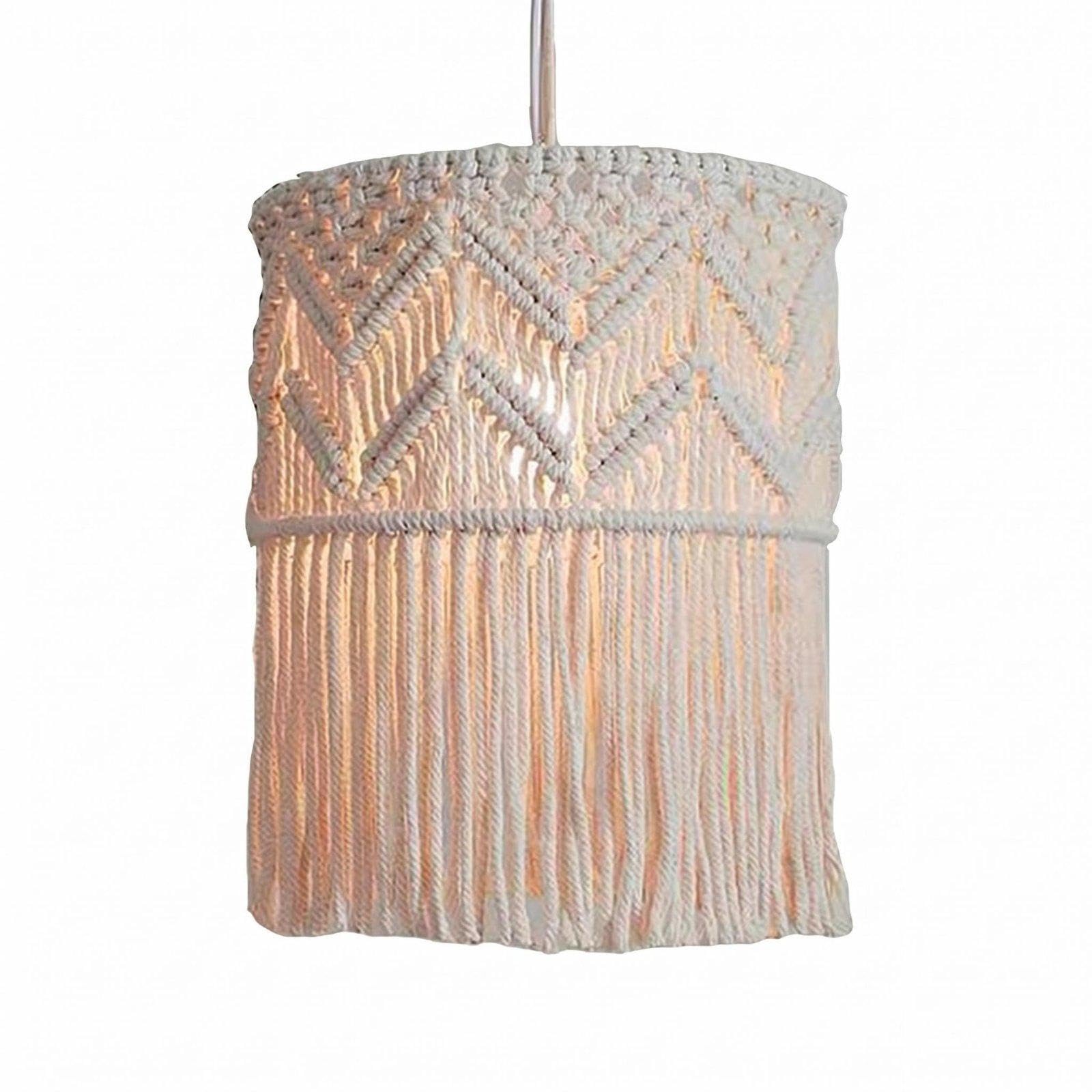 Boho Hanging Lamp Shade Handmade Macrame Lamp Shade Handwoven Macrame Light Cover for Guesthouse, Rental Room 336E-image-23