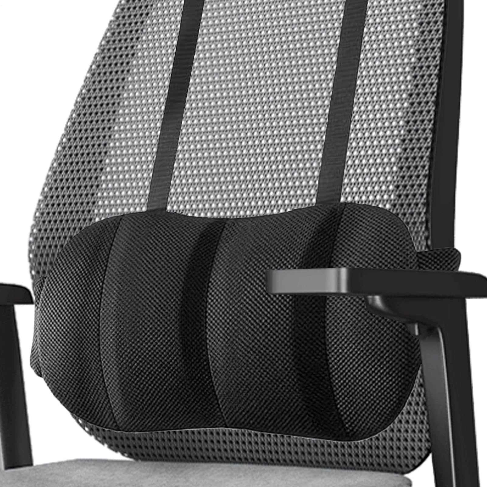 Soporte lumbar con correas – Cojín de apoyo ajustable en altura para sillas de oficina, asientos de coche y sillones relajantes | Comodidad al sentarse y conducir