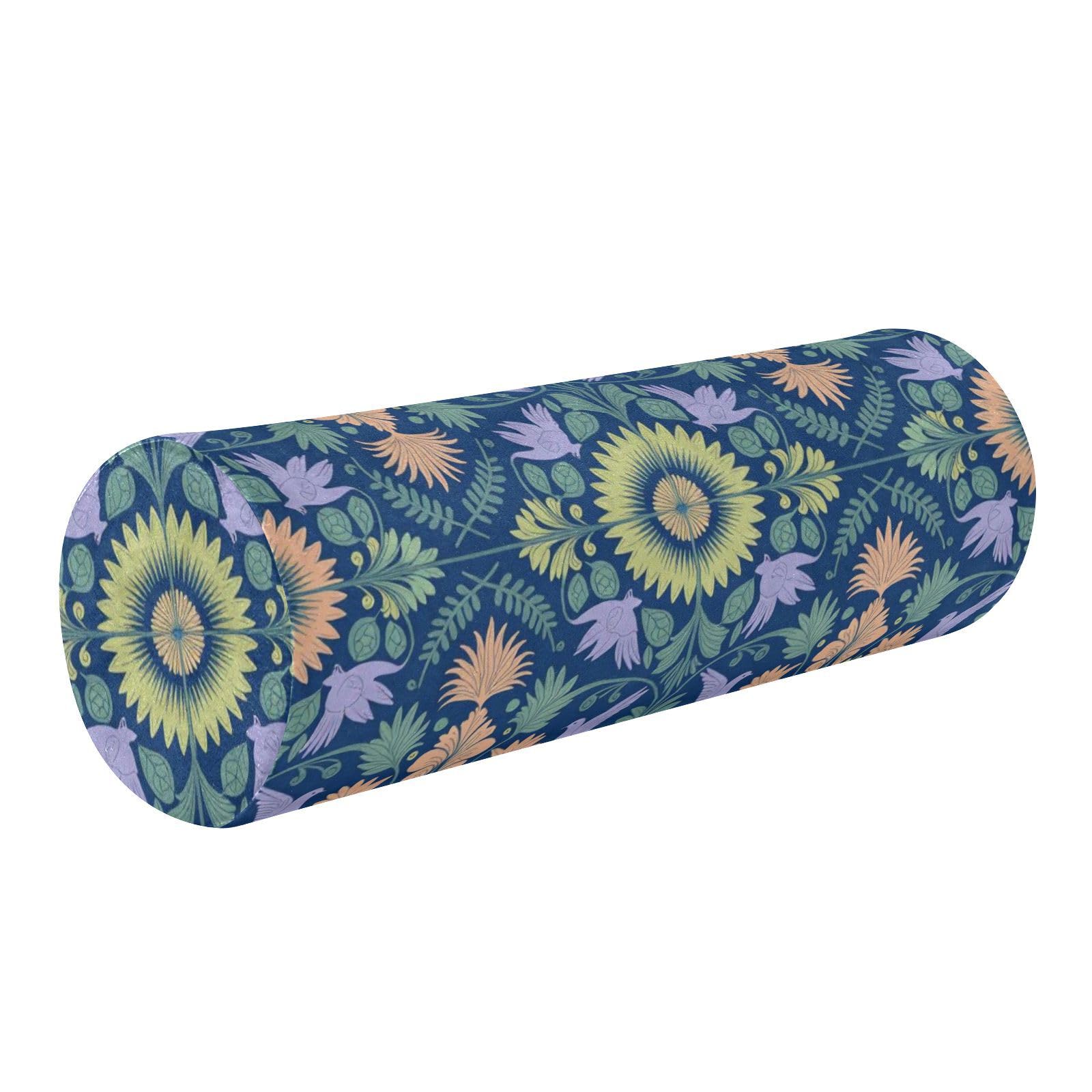 Coussin de yoga et soutien du dos ergonomique style William Morris bleu marine