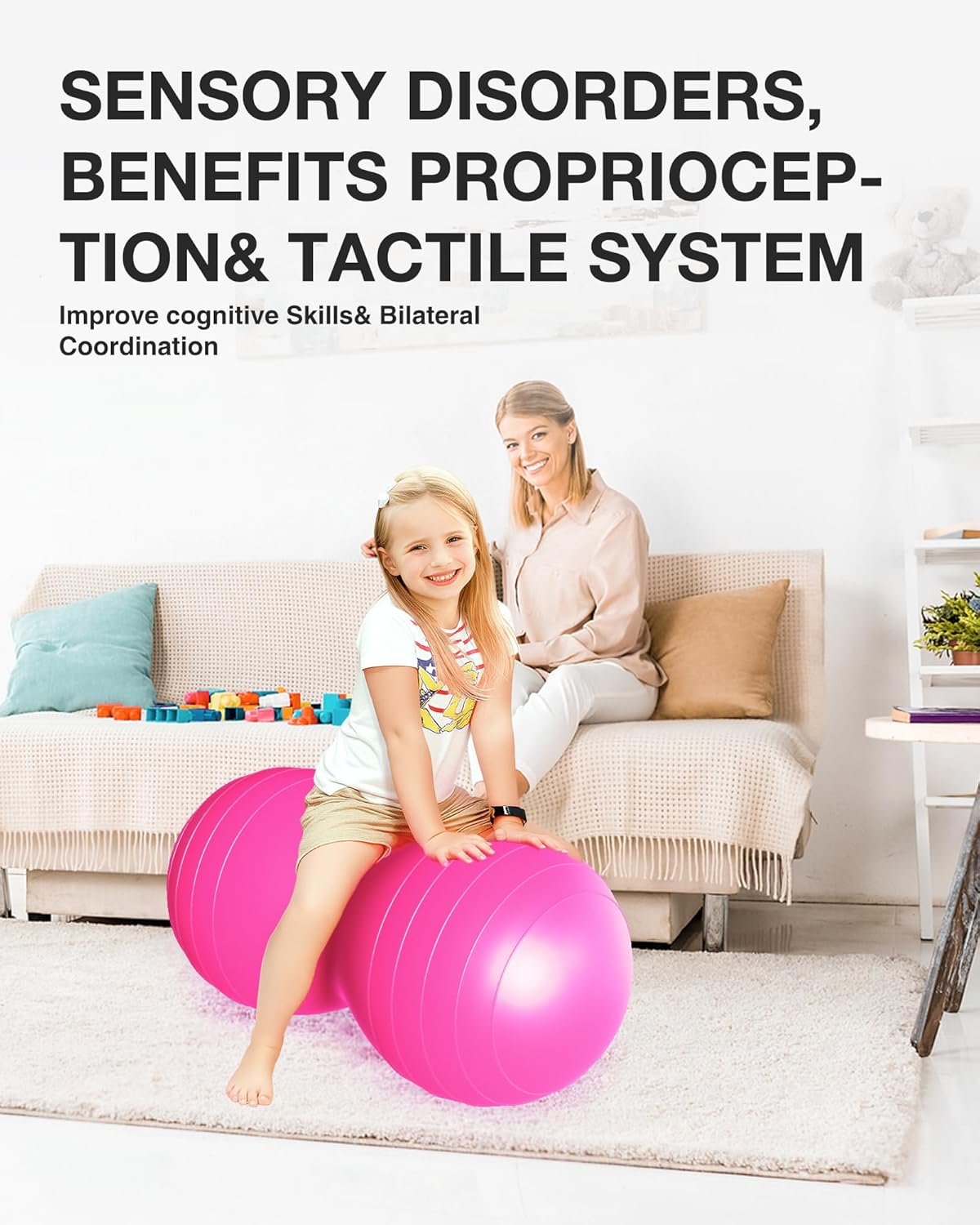 Extra Large Peanut Ball - 39.37"x19.67" Pregnancy, Labor, Birthing, Sensory | Physical Therapy Ball | Exercise Ball - Autism Therapy | Yoga Birth Ball - Core Strength, Stability, Fitness