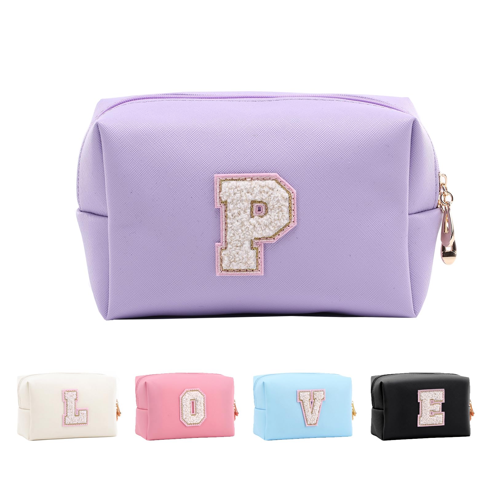 Bolsa de Maquillaje, Bolsa de Cosméticos Impermeable de Viaje, PU Cuero, Neceser de Baño, Bolsa De Aseo Y Almacenamiento para Mujer,Cosas Preppy para niñas Adolescentes (Letra A-Z) — view 18