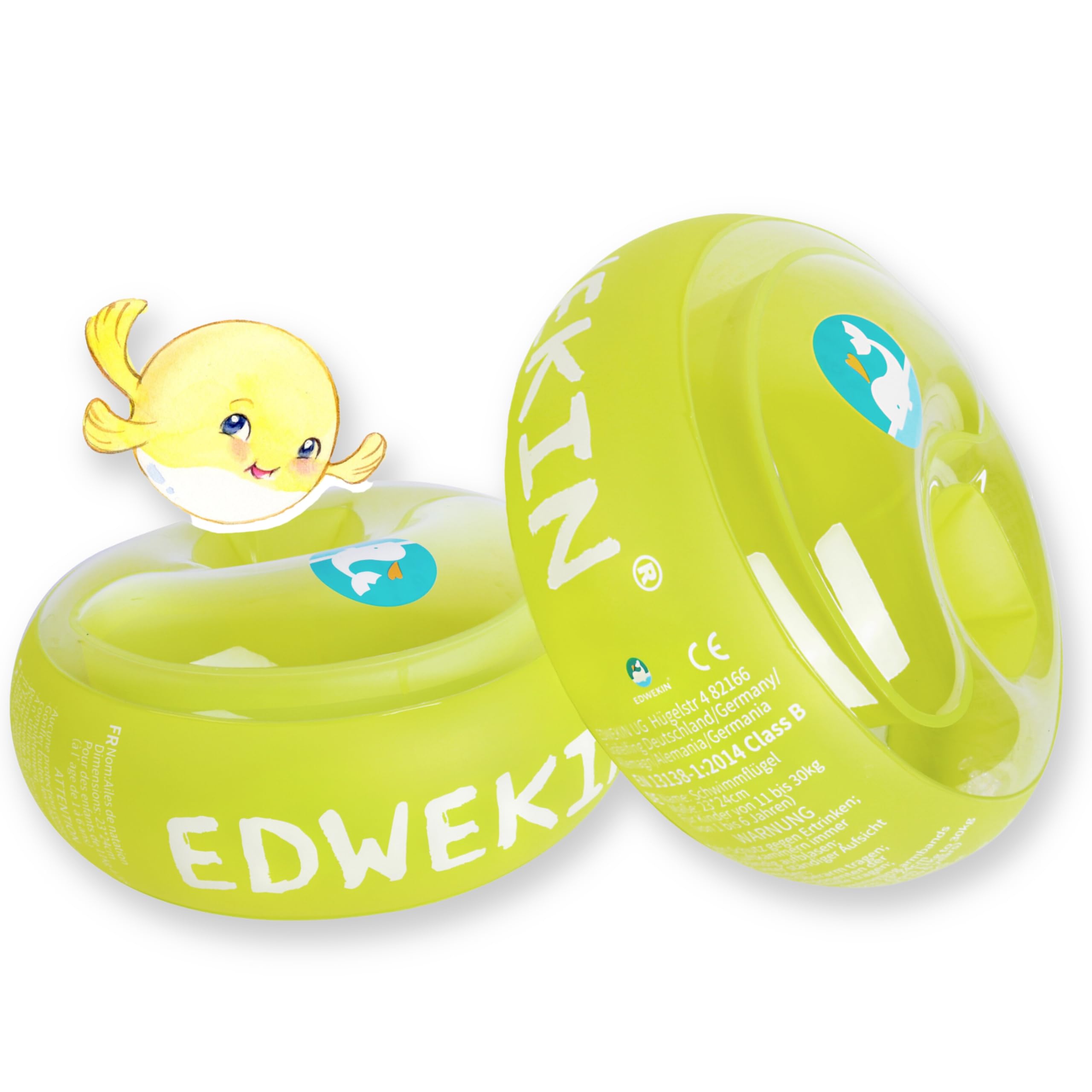 EDWEKIN Baby Swimming Float, Swim Aid for Children from 6 months to 3 years | Water Wings for children with large air chambers; Armbands for toddlers from 2 to 6 years