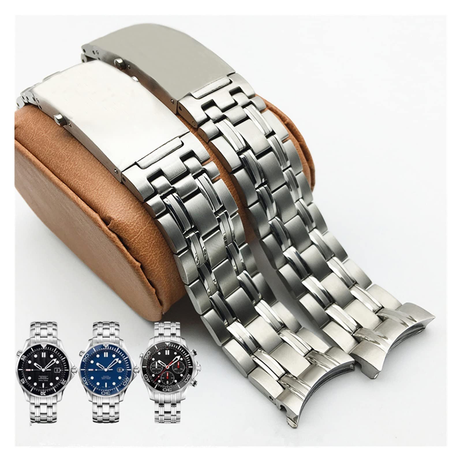 Cinturino Bracciale In Acciaio Inox 316L Massiccio Per Orologio Spinnaker – 22mm Due Toni