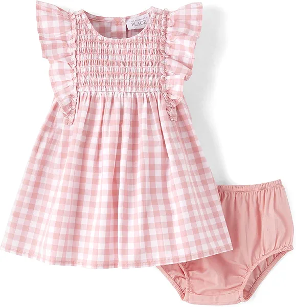 The Children's Place Baby Girls' and Newborn Ruffle Dressy Dress