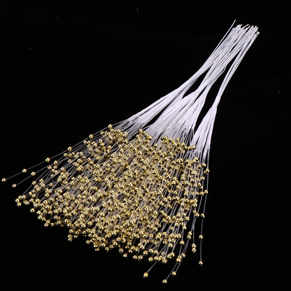 100 stengels Faux Pearl Spray kralen draad stengels bruiloft bruids bloem boeket partij tafel decor (zilver 100 stengels Faux Pearl Spray kralen draad stengels bruiloft bruids bloem boeket partij tafel decor (zilver