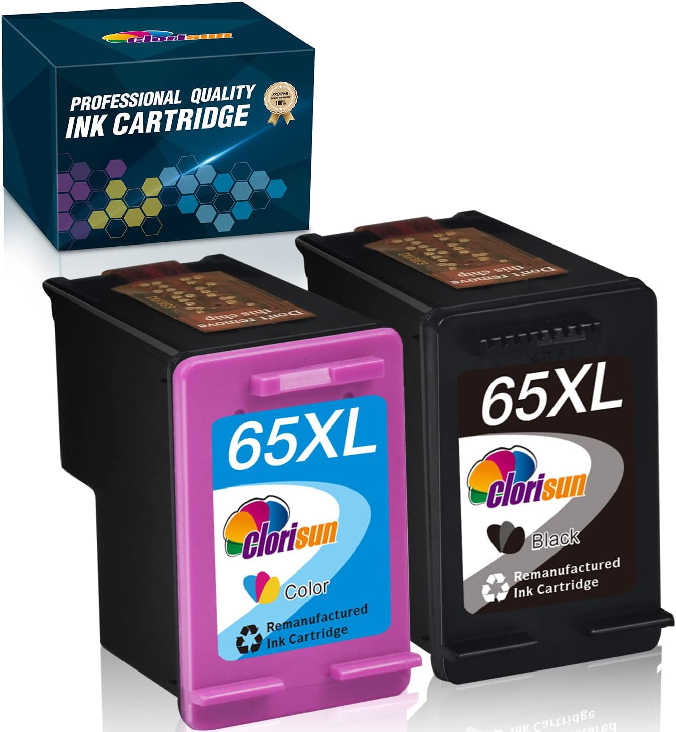 Clorisun Remanufactured 65XL Ink Cartridge Replacement for HP 65XL 65 XL N9K04AN for HP Envy 5055 5052 5058 DeskJet 3755 2652 2655 3722 3752 3758 3720 2622 Printer (Black, Tri-Color, 2-Pack) Clorisun Remanufactured 65XL Ink Cartridge Replacement for HP 65XL 65 XL N9K04AN for HP Envy 5055 5052 5058 DeskJet 3755 2652 2655 3722 3752 3758 3720 2622 Printer (Black, Tri-Color, 2-Pack)