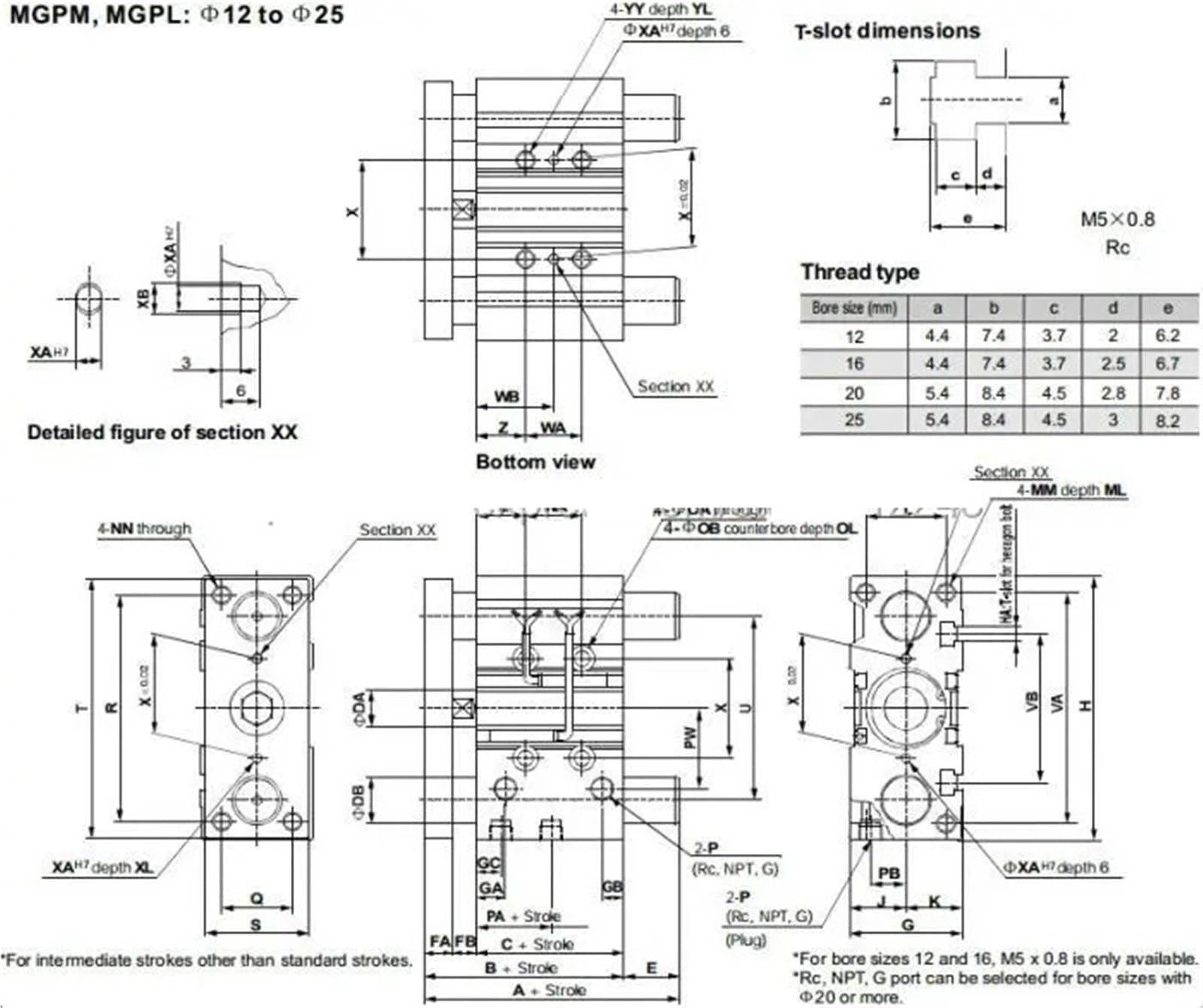 MGPM/MGPL 12 mm skok 150-200 Kompaktowy pneumatyczny cylinder pneumatyczny z prowadnicą MGPM12-150 MGPM12-175 MGPM12-200 (skok 150)