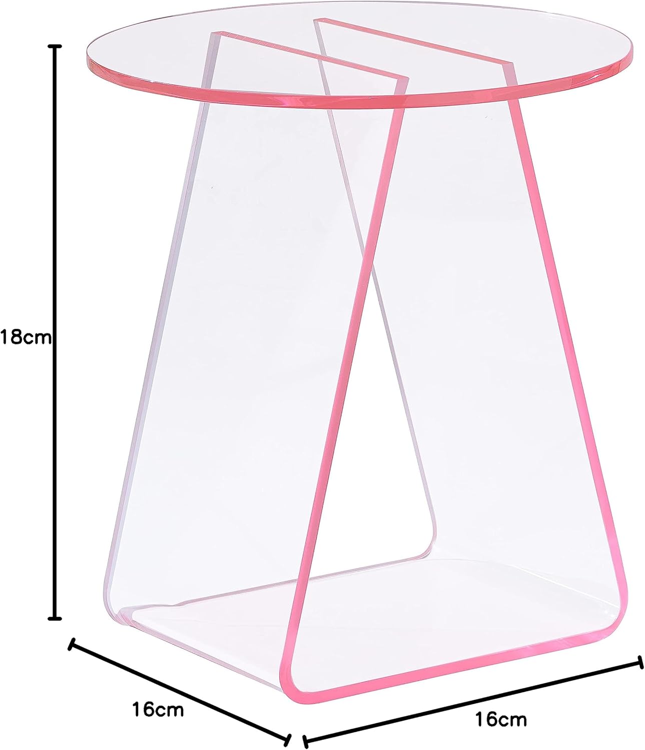 Acrylic End Table,Pink Side.Nightstand Coffee Table Coffee Table Living Room Bedroom18 inch High, 16x16 inch Table Top. …