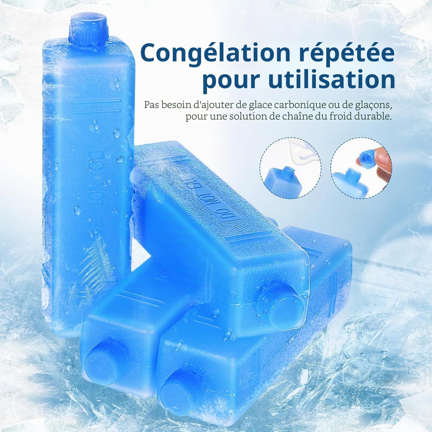 3 boîtes à cristaux de glace
