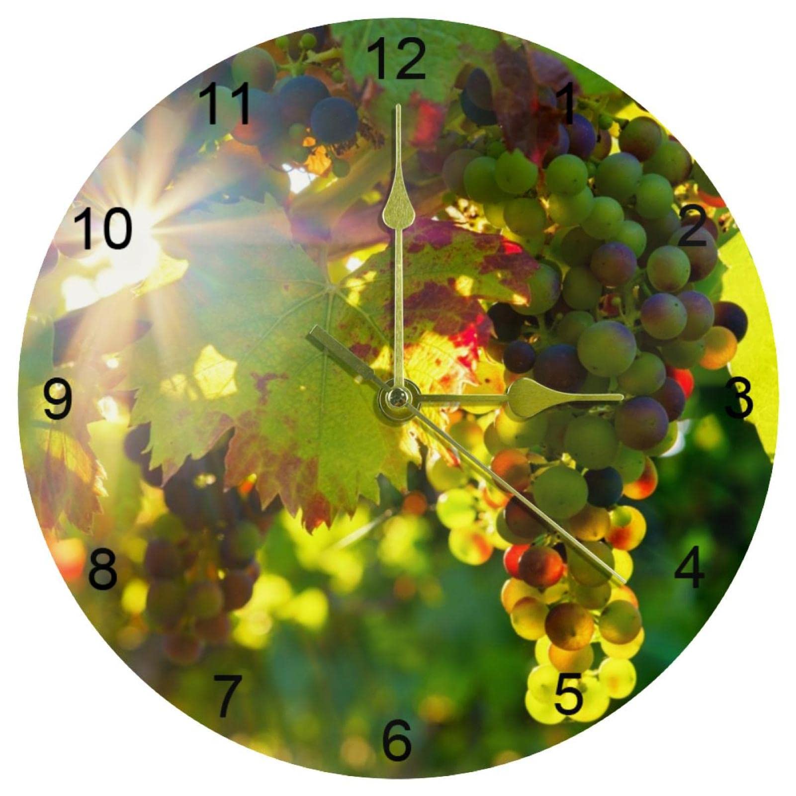 Horloge murale silencieuse à quartz 25,4 cm ronde à piles pour salon