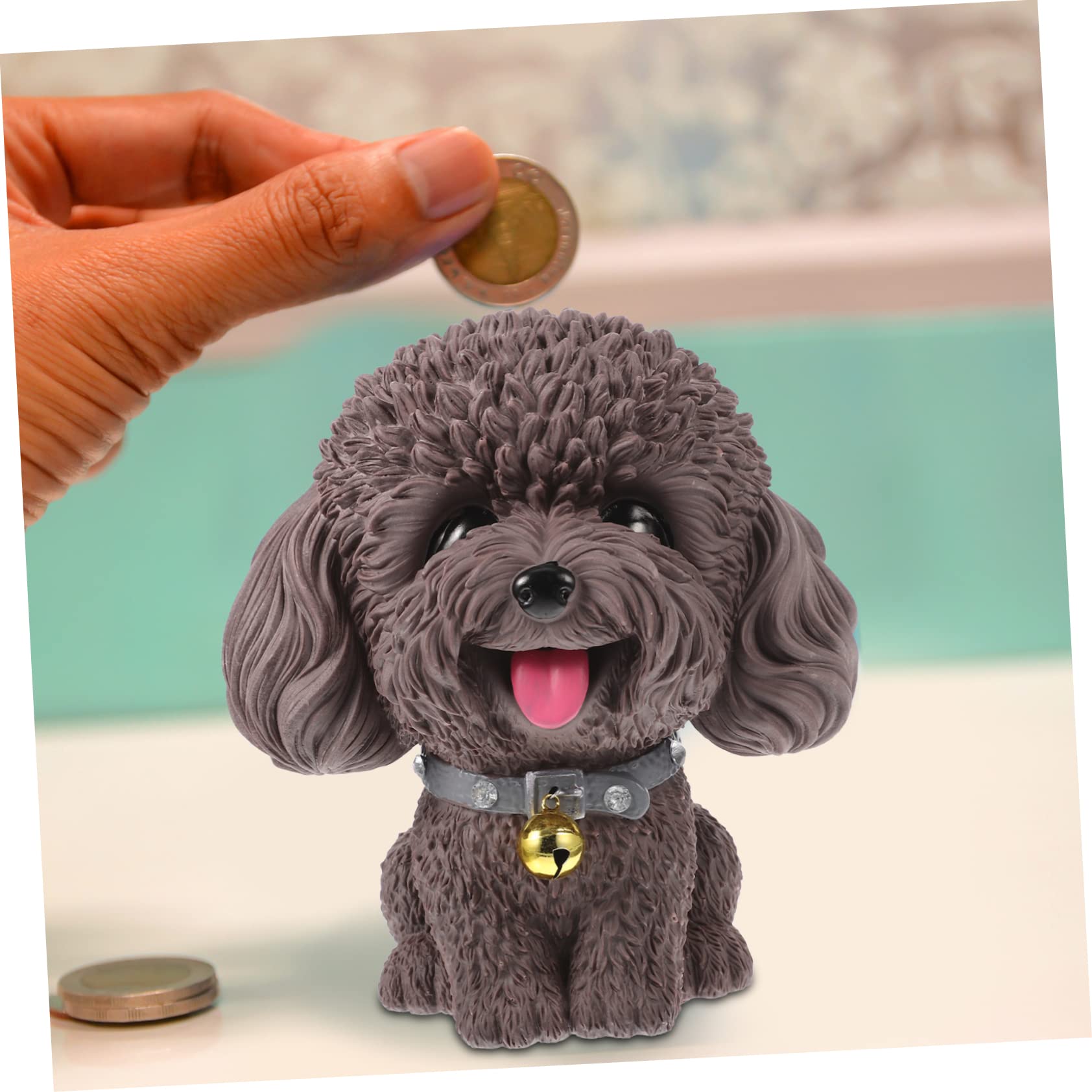 Salvadanaio Per Cani Alimentazione Salvadanaio Banca Di Denaro Animale a Forma Di Cane Ornamento Da Tavolo Per Cani Bambino Vinile Infrangibile Cucciolo